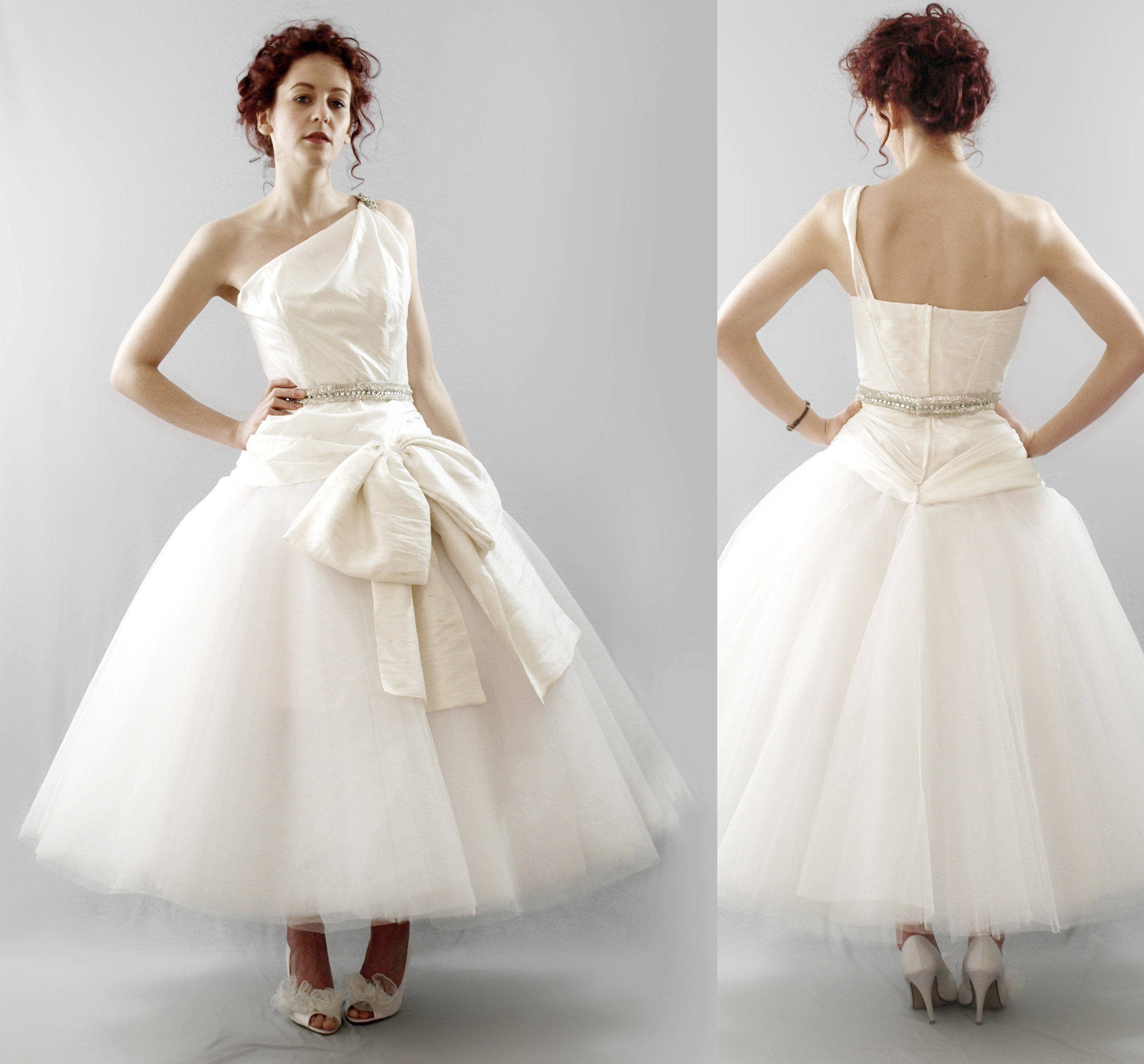 vintage-inspired-short-wedding-dresses-tea-length-bridal-gown