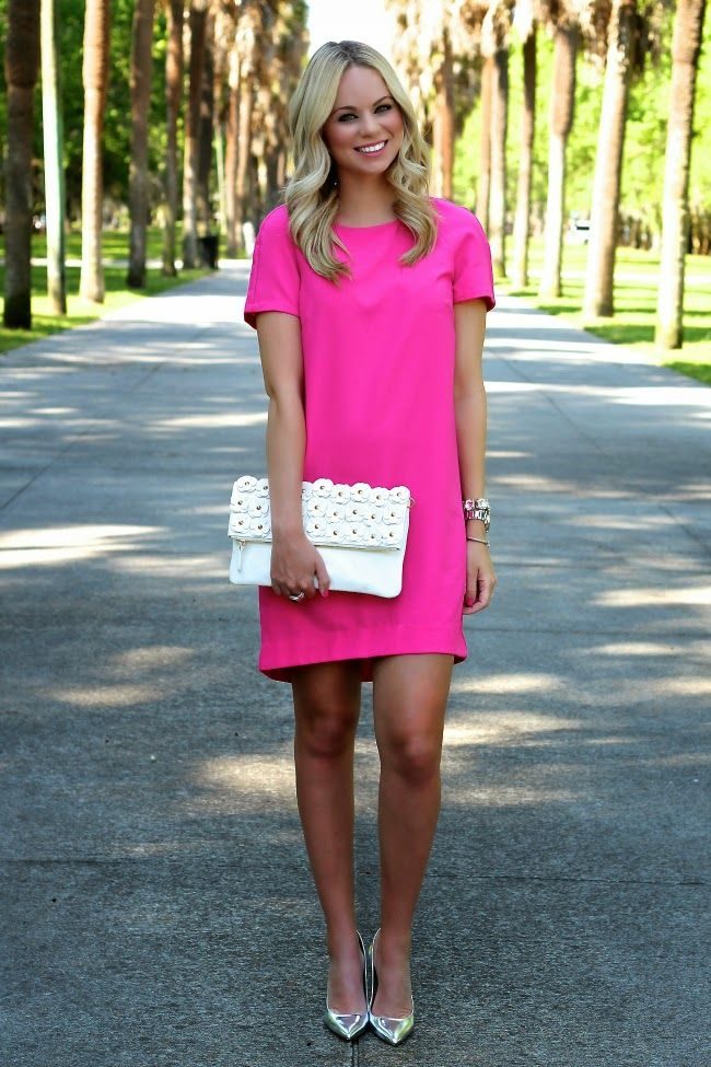 hot-pink-shirt-dress