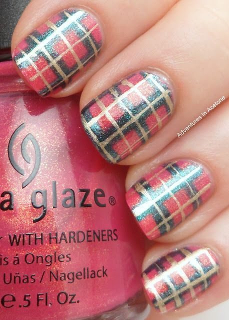 frosted-plaid-nail-arts