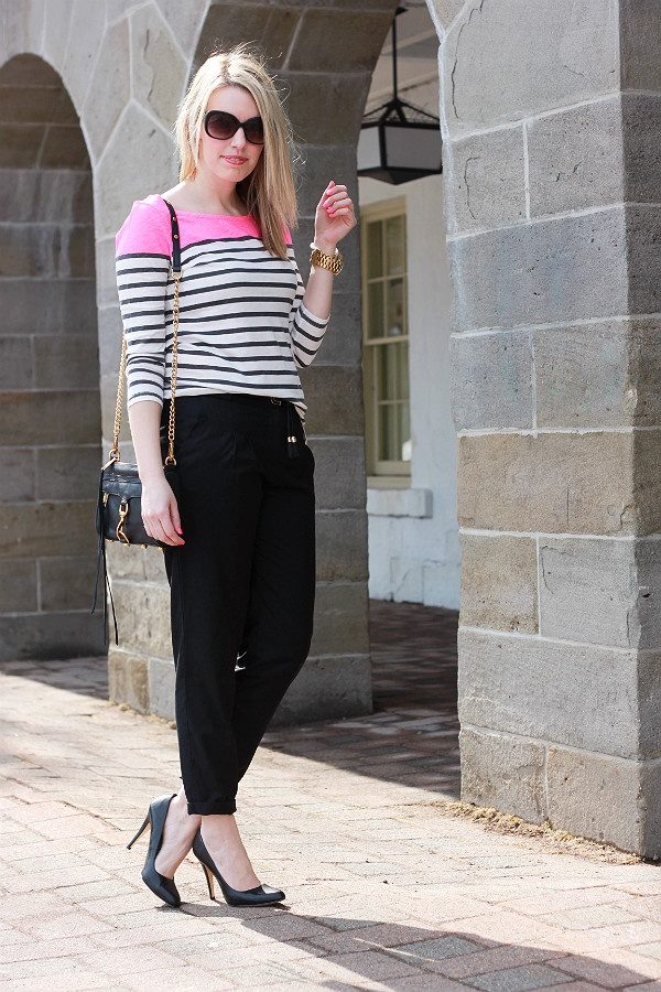 striped-shirt-and-a-pop-of-pink