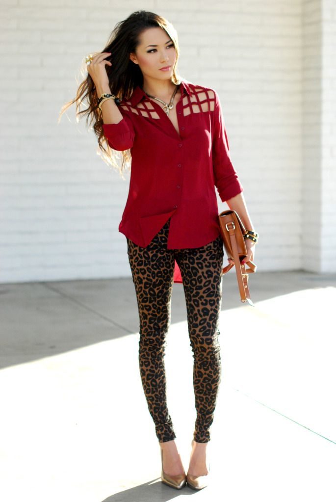 red-cut-out-top-and-animal-print-pants