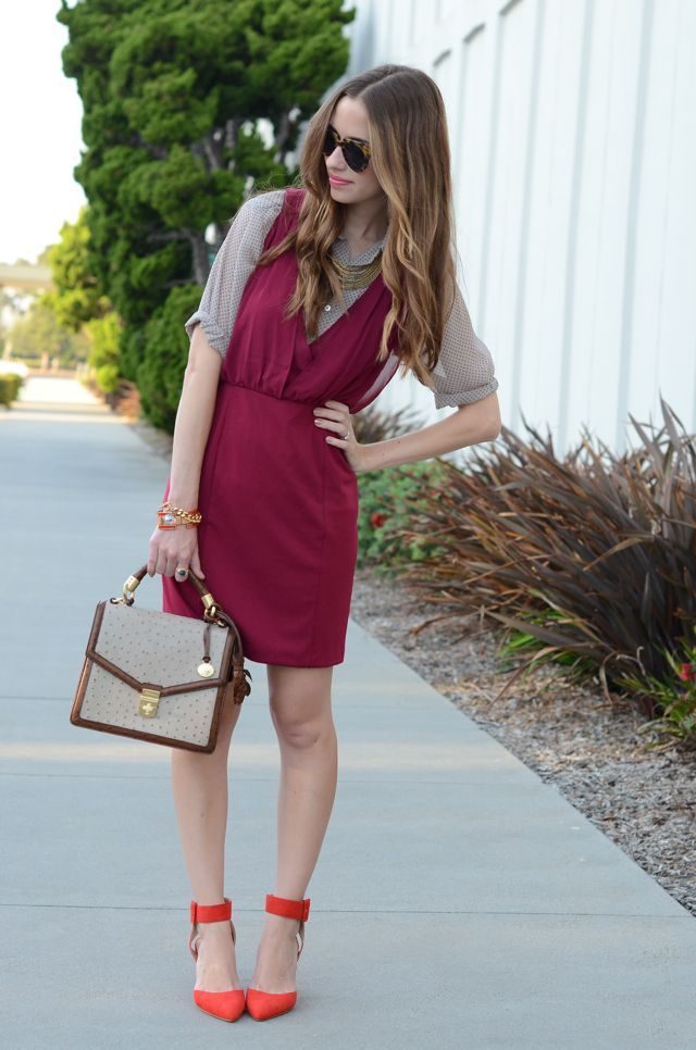 maroon-dress-and-sheer-top