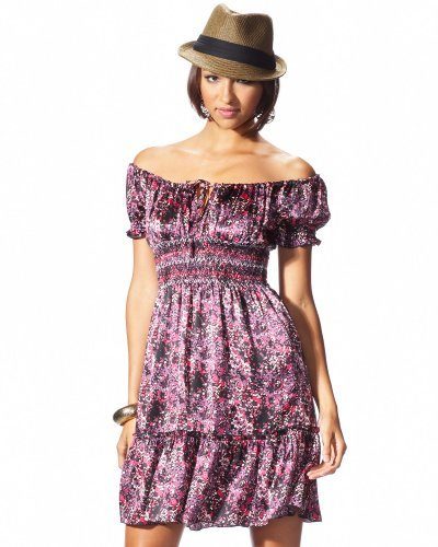 stylish-violet-off-the-shoulder-dress
