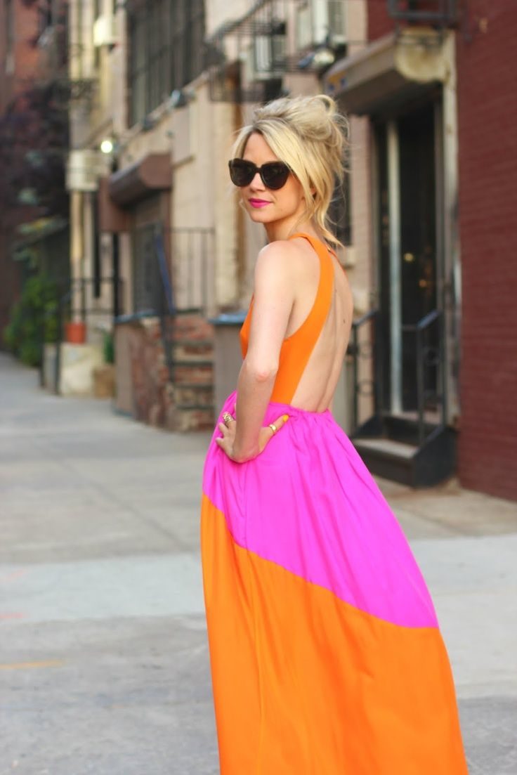 pink-and-orange-low-back-dress