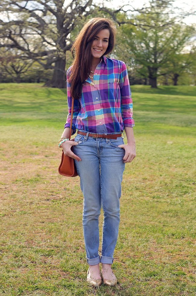 jeans-and-plaid-top