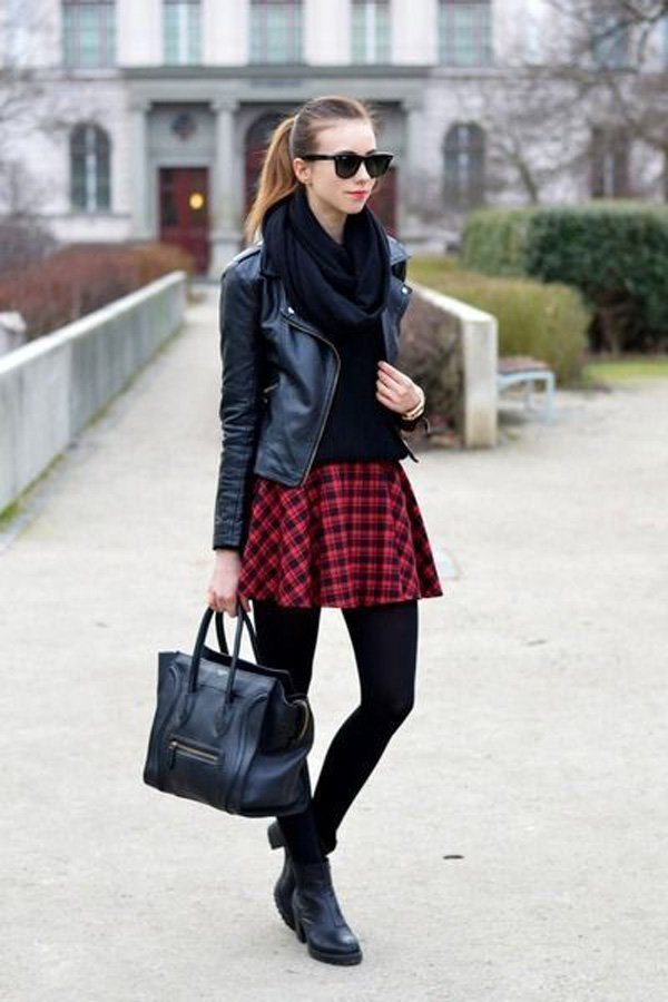 leather-jacket-and-plaid-skirt